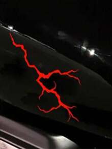 1pc Lightning Crack Waterproof Car/Motorcycle Sticker | Black/White/Red/Gradient (4 Colors) | High Quality Windshield/Body Sticker | Ultra Cool | Ideal Choice For Car Enthusiasts - Multicolor - View 20
