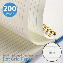 160 Pages 1 Piece A5 Hardcover Notebook With Dotted Line Inner Pages Business Office Memo Pad Student Creative Notebook 8.27 * 5.71 Inches Writing / Black / Yellow / Pink / Green / Blue / Red / Purple / Orange