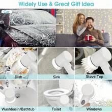 IAGREEA 5-In-1 Rechargeable Electric Cleaning Brush Set With USB Charging, Medium Hardness, Multi-Purpose Handheld Brush Tool Kit For Bathroom, Kitchen, Bedroom, Living Room, Toilet - Includes 5 Brush Heads,500 Mah