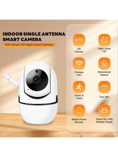 2K HD Indoor Security Camera, Mobile Phone Remote Intercom Pet Camera Rotates 360 Degrees, Home Wireless Connection, Dog/Cat Equipped 2.4 GHz WiFi, Built In Slimme Application, Outdoor Baby Monitoring Audio Video Recording Function, Giving s. view 6