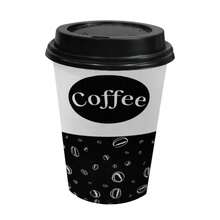 Vaso Desechable De Papel Con Tapa Para Café 12oz - Negro - Ver 4
