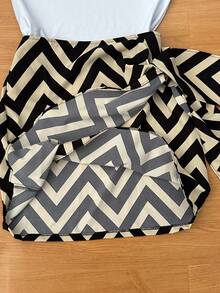 Women's Suplex Bodysuit + Printed Skirt Suitable For Spring And Summer 2025 - Branco e preto. - 查看 2