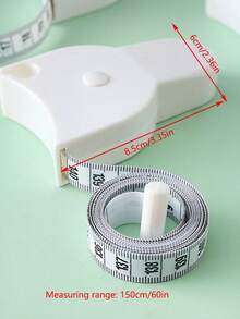 2PCS/1PC Tape Measure, 59.05 Inches In Length, Can Measure Waist Circumference, Chest Circumference, Arm Circumference, Leg Circumference, Abdominal Circumference And Head Circumference. There Are Scale Marks On Both Sides, And It Automatically Tightens/Retracts - White - View 3
