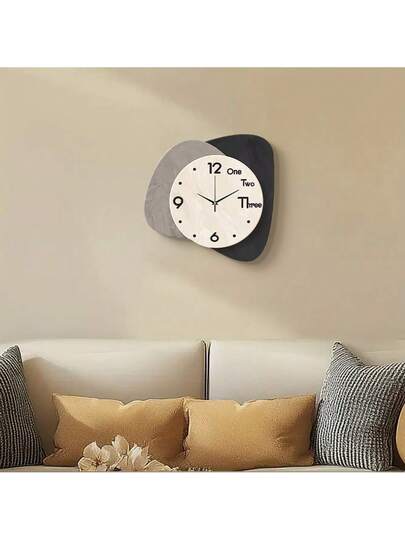 2D Flat 1pc Moderne Minimalist Home ation Wand Clock, Ultra Quiet Quartz Movement, No Ticking Sound, Painting Klok Living Room, Bedroom Office, able Watch, Unique Personalized view 9