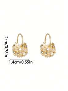 1 Paar süße Blumen Kristallkugel Ohrringe, geeignet für den täglichen Gebrauch und Partys - Einheitsgröße - Übersicht 6