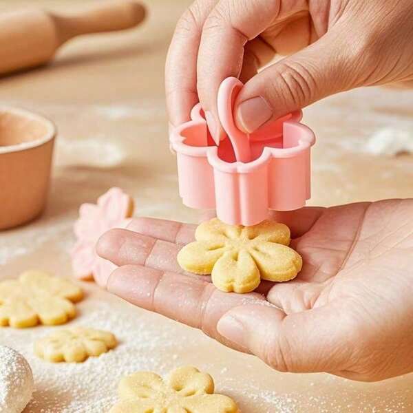 5 szt./zestaw foremek do ciasteczek Sakura, stempel do ciasteczek, lukrowany kremem cukrowym, kształt żurawiny, foremka do pieczenia kwiatów z tworzywa sztucznego