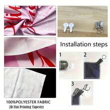 1 PIEZA Tapiz con tema de dibujos animados de Holle Kitty Sanrio con amor - Tapiz grande para decoración de pared - Ejemplo de varios tamaños - Decoración de pared - Decoración del hogar Sanrio - Multicolor - Ver 9