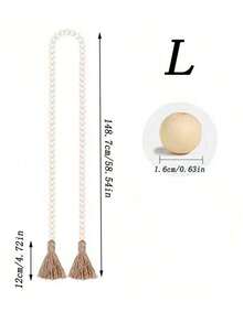 1 dây tua rua hạt gỗ tự nhiên trang trí nhà cửa cho rèm cửa, phòng khách, đồ trang trí phòng ăn, đồ thủ công tự làm quà tặng tốt nhất - Màu be 16mm - Xem 13