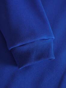 GRDR 男士秋冬标语和抓痕印花休闲宽松连帽卫衣 - 藍色 - 查看 6