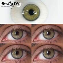 FRESH LADY Freshlady 自然色美瞳 X-棕色绿光 14.00mm 彩色隐形眼镜 1年抛型 - 綠色 - 查看 10