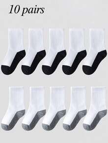 10双装纯色透气吸湿运动袜，春夏款 - 彩色 - 查看 12