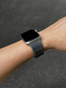 1 dây đeo đồng hồ thể thao silicon màu xám đậm, tương thích với Apple Watch 42mm, 38mm, 40mm, 41mm, 44mm, 45mm, 46mm, 49mm, dây đeo thay thế đồng hồ thông minh thời trang, phù hợp với các dòng Ultra2, Ultra SE2, SE 11, 10, 9, 8, 7, 6, 5, 4, 3, 2, 1, Unisex - Màu xám đen - Xem 4