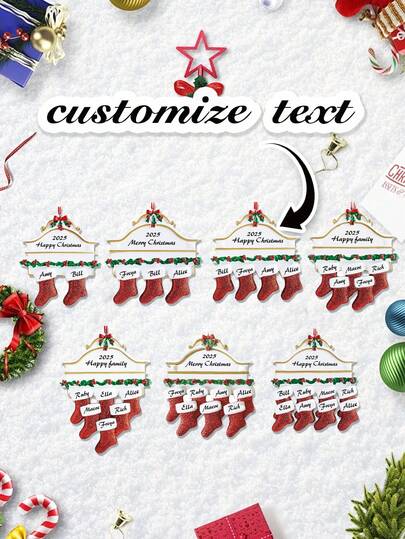 1 Piece Ornament With Name Personalized Ornament - Custom Christmas Socks Home Home Decoration, Family Christmas Day Name Pendant, Christmas Tree Decoration, Suitable For Tree Ornaments, Ornaments, Christmas Gifts, Gifts For Parents, Pets, Friends, Winter Holiday Gifts, Back-To-School Season Winter Gift Ideas, Valentine's Day Gifts For Boys And Girls.