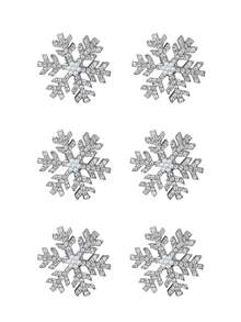 6/10/20个装女士银色雪花仿珍珠发夹 冬季发饰 水钻小爪夹 刘海夹 甜美优雅日常佩戴发夹，雪花发饰，新年必备发爪发夹，圣诞节，派对造型 - 銀色 - 查看 10