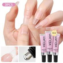 XEIJAYI 3片/套 30毫升透明软胶指甲贴，适用于假指甲、UV凝胶、美甲延长设计等美甲工具 - 無色 - 查看 13