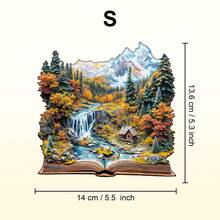 1 件秋季仙境不对称形状木制拼图玩具，独特的派对游戏礼物，装饰艺术拼图，桌面魔术拼图，创意儿童益智拼图，节日礼物，成人木制拼图，圣诞礼物，返校礼物，生日礼物（2D 拼图） - 彩色 - 查看 11