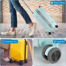 Funda protectora Vancle, 8 piezas de fundas protectoras de silicona para ruedas de equipaje, a prueba de golpes - 1 - Ver 8