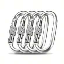 1pc O-Ring Stainless Steel Spring Snap Hook, 4500lbs Load Capacity, With Spiral Lock Fastener, Equipment Connector Ring, For Hammock, Travel, Cycling Backpack, Pet Leash - Durable Metal Industrial Style