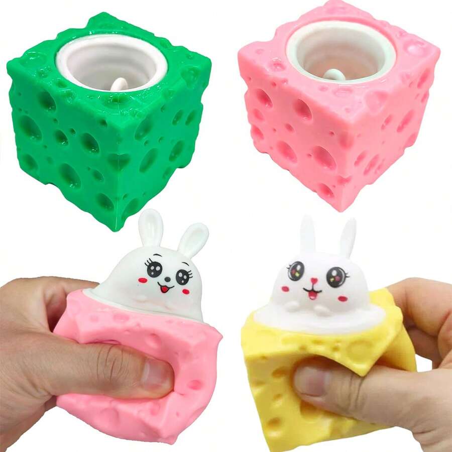 1/3/10 món đồ chơi bóp hình thỏ dễ thương cho ngày lễ Phục sinh - Đồ chơi bóp hình thỏ phô mai Đồ chơi giảm căng thẳng cho trẻ em và người lớn Bóng bóp giảm căng thẳng cho quà tặng tiệc tùng Màu sắc ngẫu nhiên - Nhiều màu - Xem 1