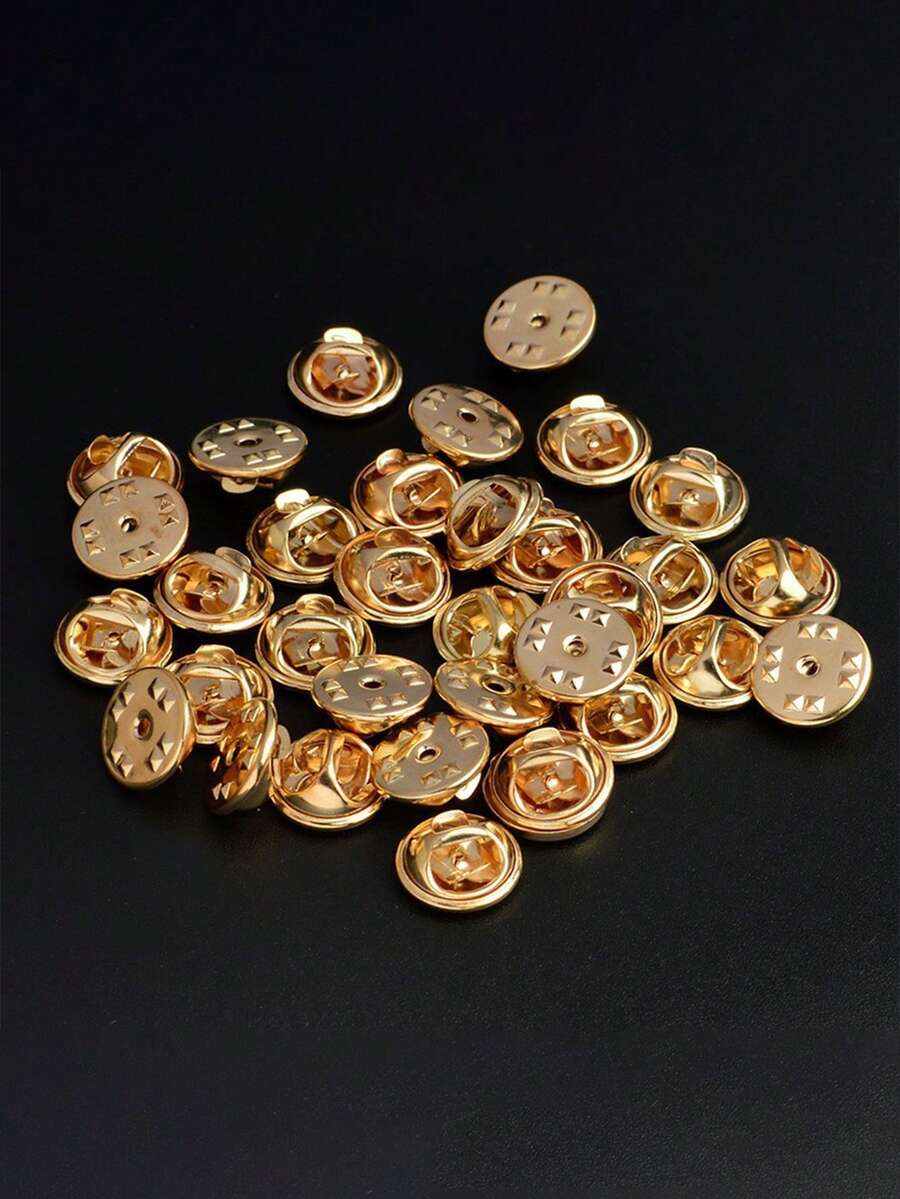 30pcs Lock Buckle With Gold And Silver Back Pin, Brooch, Enamel Lapel Pin, Safety Jewelry Discovery Component - 30PCS Spare Buckles - View 1