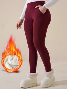 Single Piece Packaging  Tropical    Basics    Tights  Winter - Màu Đỏ Sâu - Xem 3