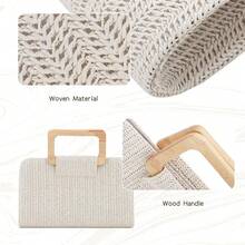 Straw Clutch Purses Women Summer Beach Bag Woven Evening Handbags Top Handle Shoulder Bag Vacation - 開始 - 查看 5