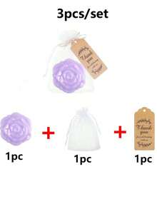 18pcs/Set, Bridal Shower Favors Rose Design Mirrors Plastic Compact Mirrors Bridal Thank You Cards With Organza Bags Wedding Party Gifts Bridesmaid Gifts For Guests Bridal Party Supplies - Purple - View 12