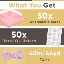 50 Pack Small Charcuterie Boxes With Lids - To Go Paper Charcuterie Box, Disposable Food Containers, 5Inch Dessert Boxes - Sandwich, Cookie, Sushi, Cake Slice, Strawberries Brown - Hồng - Xem 3