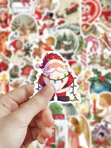 50 pièces Autocollants de gnome de Noël pour scrapbooking, planche à roulettes, guitare, cadeaux de Noël, décoration de chambre