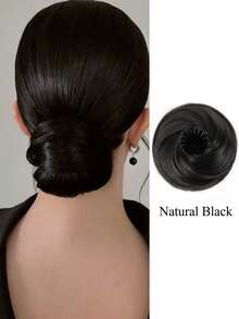 1 件优雅女士发型，发髻甜甜圈发髻假发，4 英寸弹性夹式接发，耐热合成纤维，多功能设计适合所有发质，牢固贴合，适合所有女性日常使用和活动的发饰，发型套装，美发工具套装，发型工具