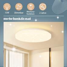 homefire Deckenlampe LED Deckenleuchte Schlafzimmer 21cm Schlafzimmerlampe Sternenhimmel 15W 3000K Flurlampe Rund Küchenlampe Warmweiß Küche Deckenbeleuchtung Sternendekor für Flur Kinderzimmer