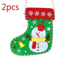 2 Stücke Weihnachtsdekoration - Weihnachtsmann Mini Socken, Weihnachtsbaum Hängedekoration, Weihnachtsstrumpf Geschenktüten, Weihnachtstüten, Frohes Neues Jahr 2025 - Verschiedenfarbig - Übersicht 16