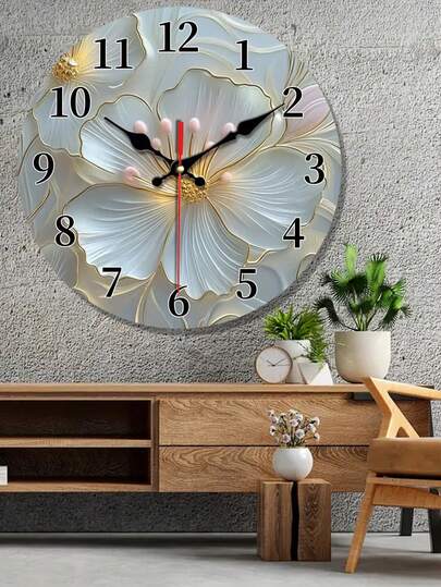 Elegante Wooden Wand Klok Silent Operation, Moderne Quartz Movement, Round Plastic Frame Ideal Living Room, Bedroom, Office Perfect Home Room