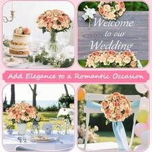 1束大型仿真牡丹丝花花束，婚礼装饰DIY花环材料，新娘捧花，腕花，胸花，头饰，婚车装饰，拱门装饰，家居，餐厅，卧室花瓶装饰，生日派对装饰，情人节和新年礼物 - 香檳色 - 查看 3