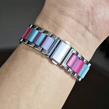 Stainless Steel Metal Watch Band Compatible With Apple Watch, Suitable For Office, Fitness, Party, Women/Men Fashion Rhinestone Design, Fits For Apple Watch S10/Ultra 1/Ultra 2/S9/S8/S7/S6/S5/Series 4/SE, 40mm/41mm/42mm/44mm/45mm/46mm/49mm Dial Size, Includes Strap Removal Tool For Easy Adjustment