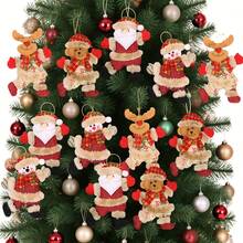 4/1pc Tree Decoration Accessories Deer Santa Claus Pendants Snowman Bear Pendants For Xmas Hanging Ornaments Party Art Decor For Home Indoor Outside Winter Holiday Decor Supplies Best Gifts Birthday Home Decor Christmas Decorations Room Decor Christmas