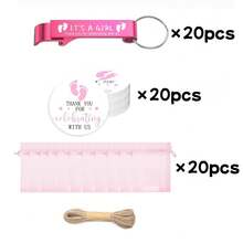 60pcs/20set Baby Shower Decorations Baby Shower Gifts For Guest Gender Reveal Party Baby Shower Party Favors Baby Shower Bottle Opener Favors Beer Opener Keychain Thank You Cards Organza Bags And Jute Twine Baby Shower Party Favors For Guest Girls Baby Shower Gifts - Multicolor 2 - View 7