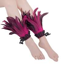 2个仿真羽毛脚环，万圣节角色扮演服装羽毛脚环，适合万圣节、圣诞节、朋克派对、所有季节 - 彩色 - 查看 12