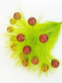 8 Stücke Weihnachtsbaum Dekorationen, thematische Heimdekoration, grüne Zweige, rote Kugeln, Pampasgras Elfen Picks, Weihnachtsdekorationen, Heimdekoration, Tischaufsatz, Vase Füllungen, Weihnachtsbaum Deko, DIY Kranz Zubehör