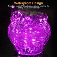 48/36/24/12PCS Fairy Lights Twinkle String Lights Battery Operated Waterproof Firefly Starry Mason Jar Lights For Small-Space Party Halloween Christmas Valentines Day Ambiance - Purple - View 6