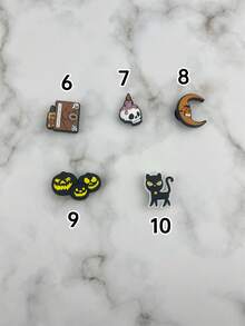10pcs/Set Cartoon Pattern Charms, Suitable For Halloween Gifts, Personalized Free Combination DIY Decoration, Holiday Gifts