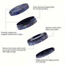 Molinillo de hierbas de astronauta de 1.6 pulgadas, molino de especias, mortero y maja, triturador de sal, trituradora de tabaco, vainilla, 4 secciones, molinillo portátil de aleación de zinc, picadora de cigarrillos, accesorios para fumar, regalo