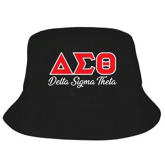 Delta Sigma Theta Greek Letters On Gradient Background With Reflection Bucket Hat Summer Travel Fisherman Cap