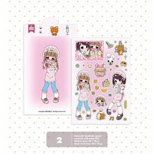 1PC可爱少女角色贴纸千年少女手账原创卡手机动漫动画 - 彩色 - 查看 7