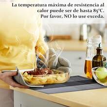 Manteles Individuales Antideslizantes de PVC 6 Piezas para Comedor - Gris y Negro - Ver 4