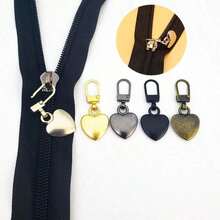 5-Piece Heart-Shaped Zipper Puller, Universal Zipper Replacement Puller, Suitable For Down Jackets, Backpacks, Handbags, Coats, Multi-Color - Multicolor - View 5