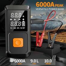 10000A Peak 150PSI Car Jump Starter With Air Compressor, 9-In-1 Function Jumper Battery Pack, Large Digital Display, Digital Tire Inflator, Car Battery Charger, Fast Charging USB Output, LED Emergency Lighting, Portable, Suitable For 10L Gasoline Or 9.0L , Comes With EVA Carrying Bag. - 深灰色 - 查看 5