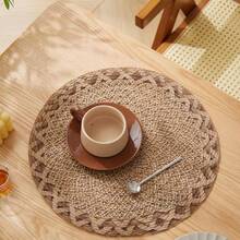 4 Stücke/6 Stücke/8 Stücke handgewebte Stroh Tischsets, geeignet für Hochzeit, Party, Schutz des Esstisches, künstlerisch, Garten, Restaurant, Heimdekoration, Outdoor, Restauranteröffnung, minimalistisch & modisch, Feiertagsfeier, tägliches Geschirr, Vase Pad, hitzebeständig, verbrühsicher, schmutzabweisend, Party Dekoration, Tischanordnung Zuhause, Bohemien Stil, Frühling/Sommer/Herbst/Winter, Küchen Geschirr, Geburtstags Party, Hochzeit, Feiertagsgeschenk, Untersetzer