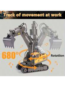2.4Ghz 11 Channel Remote Control Excavator Toy - RC Construction Bulldozer Dump Truck Alloy Vehicles With Light And Sound - Birthday And Christmas Gifts(Some Parts Are Sent Random) - Multicolor - View 8