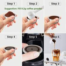 Latest Reusable Stainless Steel Coffee Capsules Compatible With Vertuo Delonghi ENV135, Delonghi ENV150, Plus, GCA1, Vertuo Next, Vertuo POP, Includes 1 Silicone Lid, 4 Barcode Stickers, Recommended To Use 9g Of Fresh Ground Medium Or Dark Roast Coffee Beans - Silver - View 4